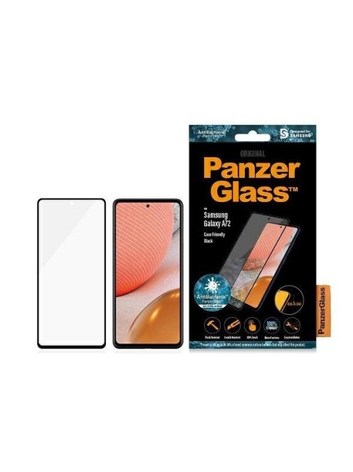 PanzerGlass E2E Microfracture antibacterial glass for Samsung Galaxy A72 - with black frame