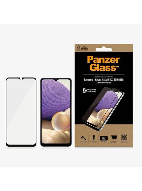 PanzerGlass E2E Regular Tempered Glass for Samsung Galaxy A12 / A23 / M23 / M33 5G - with Black Frame