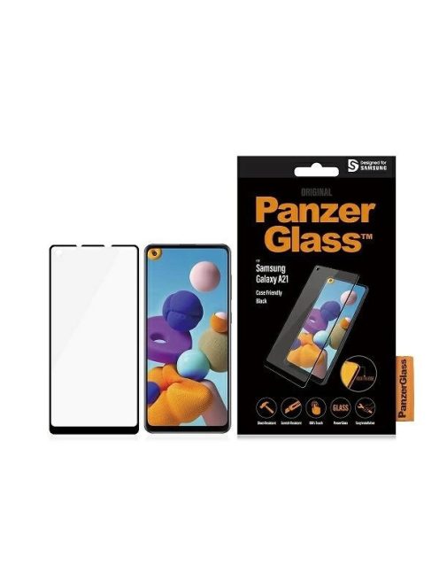 PanzerGlass E2E Regular tempered glass for Samsung Galaxy A21 - with black frame