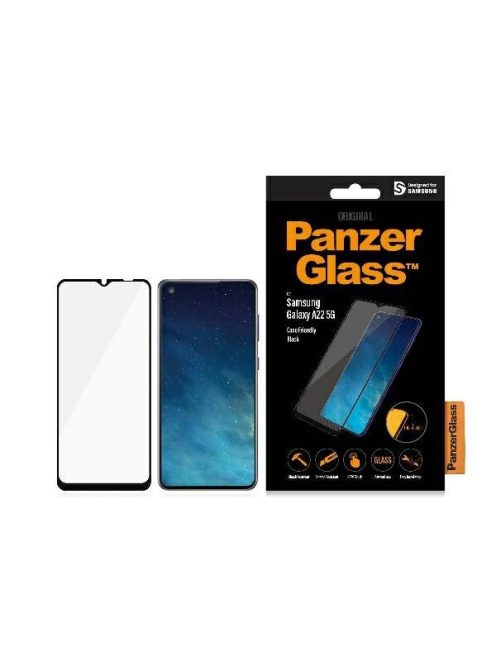 PanzerGlass E2E Regular tempered glass for Samsung Galaxy A22 5G - with black frame