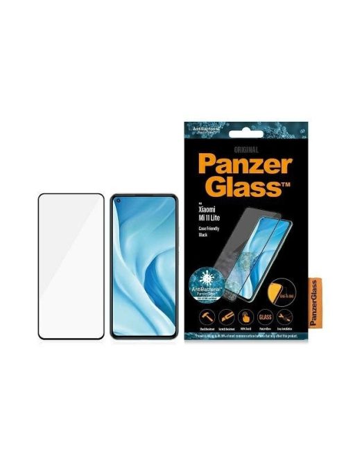 PanzerGlass E2E Regular tempered glass for Xiaomi Mi 11 Lite 5G antibacterial - with black frame