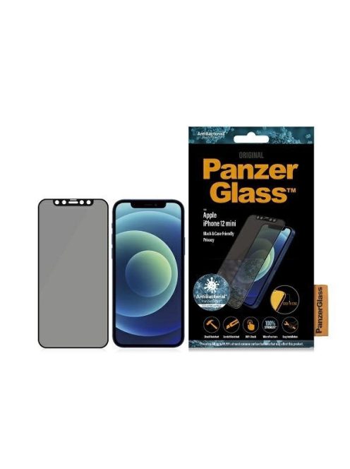 PanzerGlass E2E Super+ Microfracture antibacterial tempered glass for iPhone 12 mini - with black frame