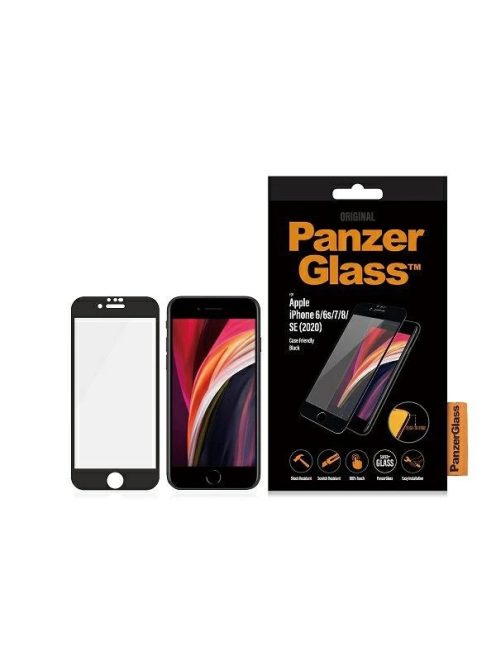 PanzerGlass E2E Super+ tempered glass for iPhone 6 / 6s / 7 / 8 / SE 2020 / SE 2022 - with black frame