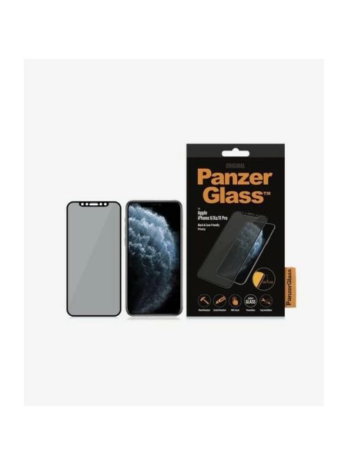 PanzerGlass E2E Super+ privacy tempered glass for iPhone X / XS / 11 Pro - with black frame