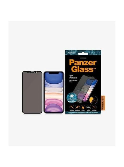 PanzerGlass E2E Super+ privacy tempered glass for iPhone XR / 11 - with black frame