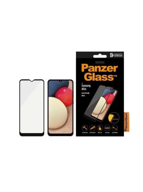 PanzerGlass E2E Super+ antibacterial tempered glass for Samsung Galaxy A02s - with black frame