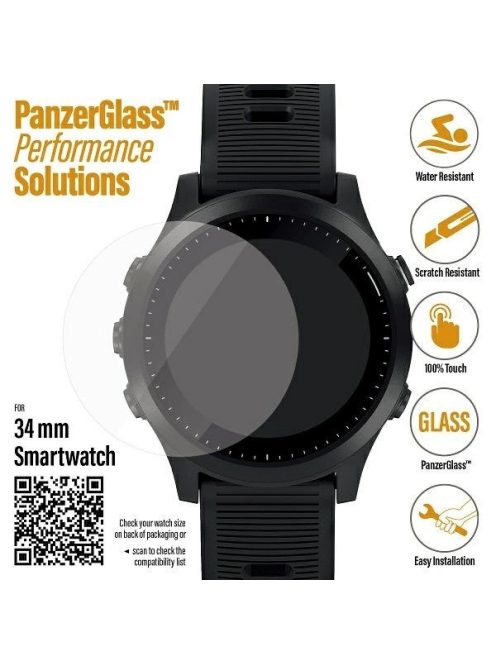 PanzerGlass Screen Protector for Samsung Galaxy Watch 3 34mm / Garmin Forerunner 645 / 645 Music / Fossil Q Venture Gen 4 / Skagen Falster 2"