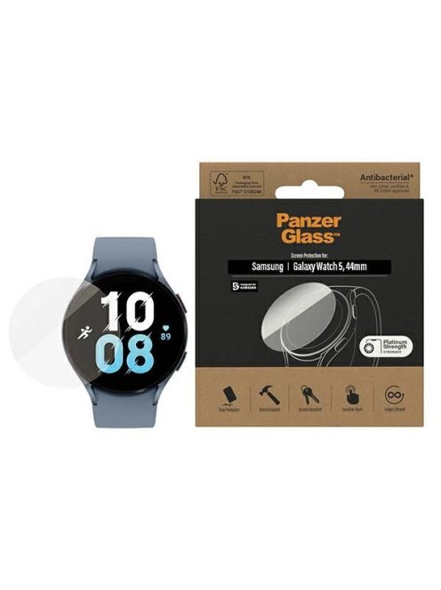 Antibacterial PanzerGlass Screen Protector for Samsung Galaxy Watch Classic 5 44 mm