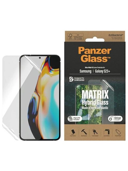 PanzerGlass Matrix hybrid glass with positioner for Samsung Galaxy S23+