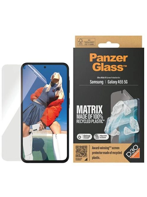 PanzerGlass Matrix Ultra-Wide Fit foil with positioner for Samsung Galaxy A55 5G