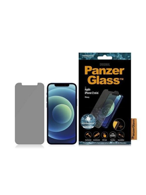 PanzerGlass Standard Super+ antibacterial privatizing tempered glass for iPhone 12 mini