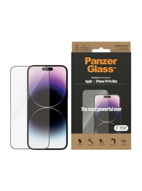 PanzerGlass Ultra-Wide Fit antibacterial tempered glass for iPhone 14 Pro Max