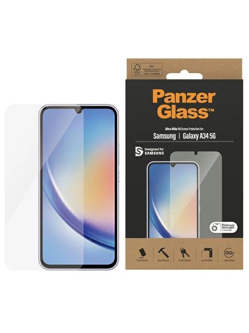 PanzerGlass Ultra-Wide Fit tempered glass for Samsung Galaxy A34 5G