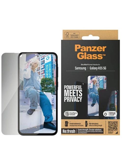 PanzerGlass Ultra-Wide Fit Privacy Tempered Glass with Positioner for Samsung Galaxy A55 5G