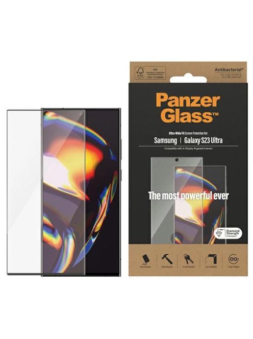 PanzerGlass Ultra-Wide Fit tempered glass for Samsung Galaxy S23 Ultra S918