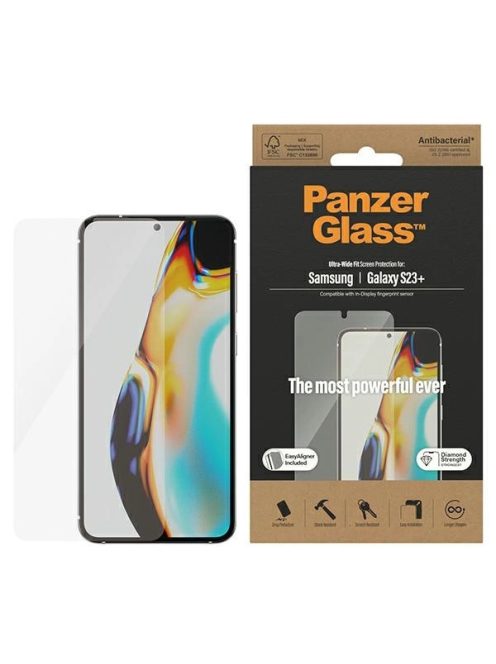 PanzerGlass Ultra-Wide Fit tempered glass with applicator for Samsung Galaxy S23+