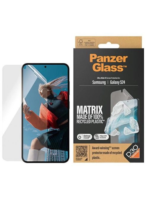 PanzerGlass Ultra-Wide Fit tempered glass with D3O® with applicator for Samsung Galaxy S24