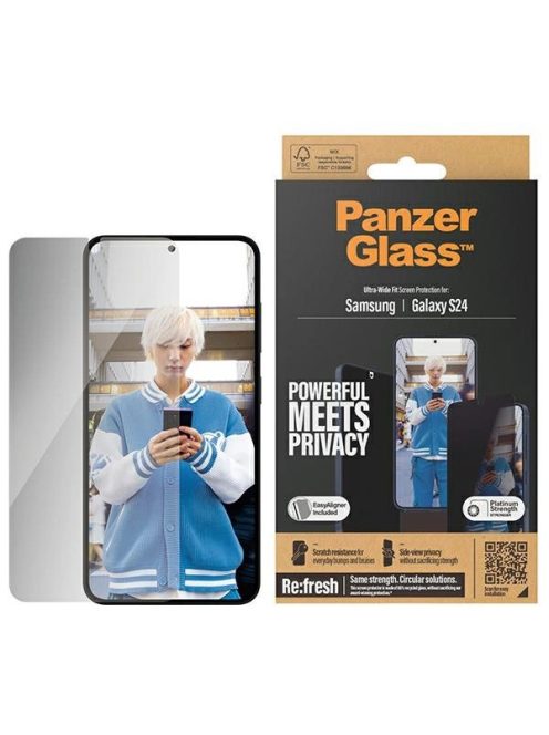 PanzerGlass Ultra-Wide Fit Privacy Tempered Glass with Positioner for Samsung Galaxy S24