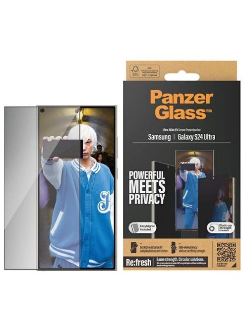 PanzerGlass Ultra-Wide Fit Privacy Tempered Glass with Positioner for Samsung Galaxy S24 Ultra