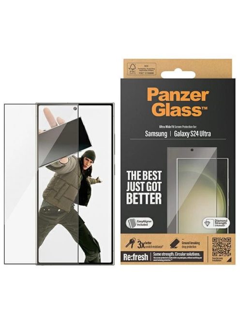 PanzerGlass Ultra-Wide Fit Tempered Glass with Applicator for Samsung Galaxy S24 Ultra