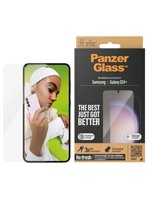 PanzerGlass Ultra-Wide Fit tempered glass with applicator for Samsung Galaxy S24+