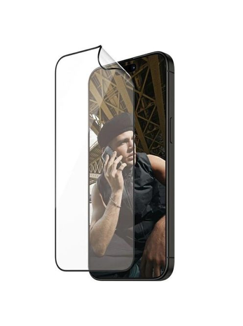 PanzerGlass Matrix Ultra-Wide-Fit hybrid glass for iPhone 15 Pro with positioner