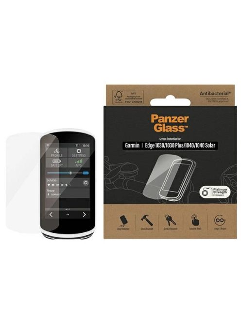 PanzerGlass Ultra-Wide Fit Antibacterial Tempered Glass for Garmin 1030 / 1030 Plus / 1040 / 1040 Solar