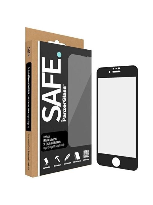 SAFE by PanzerGlass Edge-to-Edge tempered glass for iPhone SE 2020 / SE 2022 / 8 / 7 / 6 / 6s - with black frame