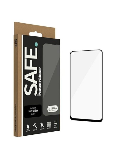 SAFE by PanzerGlass Ultra-Wide Fit Tempered Glass on Realme 10 - with Black Frame