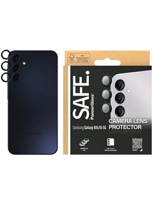 SAFE by PanzerGlass camera cover for Samsung Galaxy A15 / A15 5G - with black frame