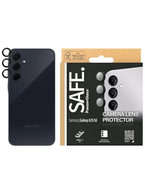 SAFE by PanzerGlass camera cover for Samsung Galaxy A35 5G - with black frame