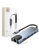 HUB Tech-Protect V3 5in1 USB-C - USB-A 3.0 / USB-A 2.0 / USB-C / HDMI / RJ45 - gray