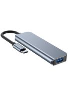 HUB Tech-Protect V1 4in1 USB-C - 3x USB-A 2.0 / USB-A 3.0 - gray