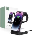 Tech-Protect A8 10W inductive charger in the form of a 3-in-1 stand for smartphone / headphones / smartwatch - black