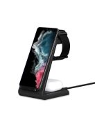 Tech-Protect A7 10W inductive charger in the form of a 3-in-1 stand for smartphone / headphones / smartwatch - black