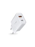 Tech-Protect C30W USB-C PD 30W / USB-A QC 3.0 network charger - white