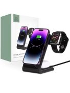 Tech-Protect QI15W-A20 inductive charger with 3in1 stand for smartphone / headphones / Apple Watch - black