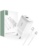 Tech-Protect C20W USB-C PD 20W / USB-A QC 3.0 network charger with USB-C / Lightning cable - white