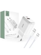 Tech-Protect C20W USB-C PD 20W / USB-A QC 3.0 network charger with USB-C / USB-C cable - white