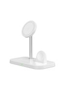 Tech-Protect QI15W-A22 inductive MagSafe charger with 3in1 MagSafe stand for smartphone / Apple Watch / AirPods - white