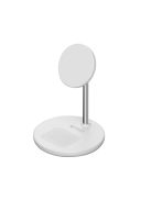 Tech-Protect QI15W-A21 inductive MagSafe 15W charger with 2in1 stand for smartphone / headphones - white