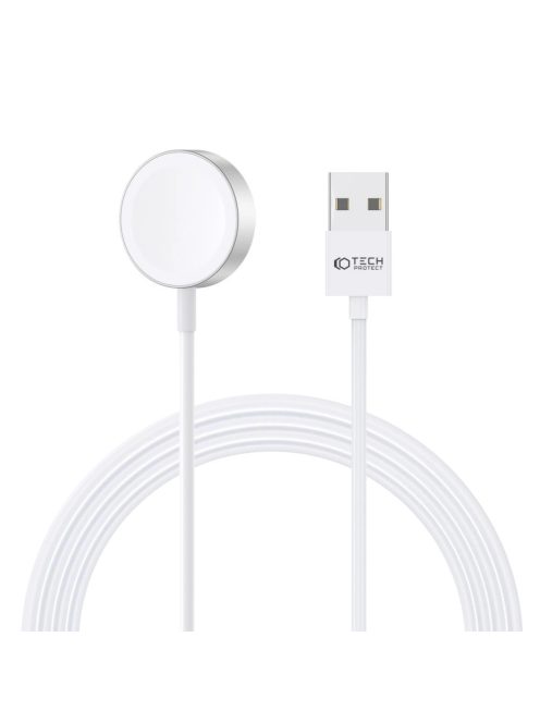 Tech-Protect UltraBoost magnetic inductive charger with USB-A connector for Apple Watch 1.2m - white