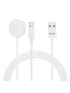 Tech-Protect UltraBoost 2in1 magnetic charger with USB-C / Lightning cables for Apple Watch 1.5m - white