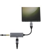 Tech-Protect UltraBoost audio USB-C (male) / 3.5mm mini jack (female) - USB-C (female) adapter - black