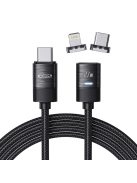 Tech-Protect UltraBoost magnetic 2in1 cable USB-C - Lightning / USB-C PD 27W 3A 2m - black