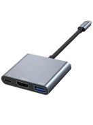 HUB Tech-Protect V1 3in1 USB-C - USB-A 3.0 / USB-C PD 100W / HDMI 4K 30Hz - gray