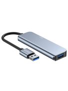 HUB Tech-Protect V0 5in1 USB-A - USB-A 3.0 / 3x USB-A 2.0 / USB-C - gray