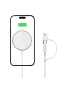 Tech-Protect QI15W-A25 inductive MagSafe 15W charger with USB-A / USB-C cable - white