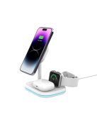 Tech-Protect QI15W-A27 3in1 inductive charger with stand with MagSafe for smartphone / Apple Watch / AirPods - white