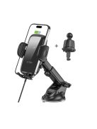 Tech-Protect CM15W-V1 car phone holder with 15W inductive charger for cockpit / air vent - black